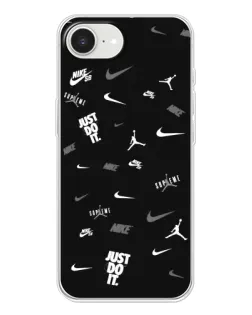 Чохол для iPhone 16e з картинкою «Nike Black Pattern»
