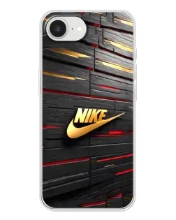 Чохол для iPhone 16e з картинкою «Золотий Nike на металі»