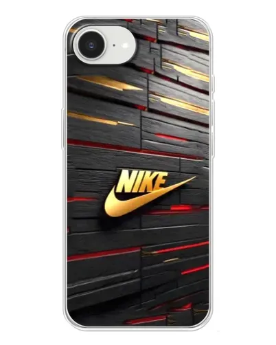 Чохол для iPhone 16e з картинкою «Золотий Nike на металі»