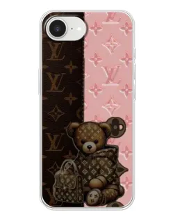 Чохол для iPhone 16e з картинкою «Ведмедик у стилі LV»