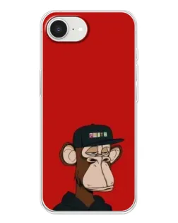 Чохол для iPhone 16e з картинкою «Bored Ape — червоний фон»