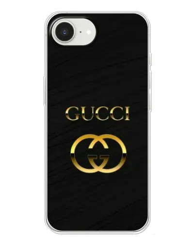 Чохол для iPhone 16e з картинкою «Золотий логотип Gucci»