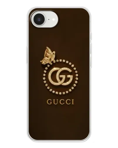 Чохол для iPhone 16e з картинкою «Gucci — золотий метелик»