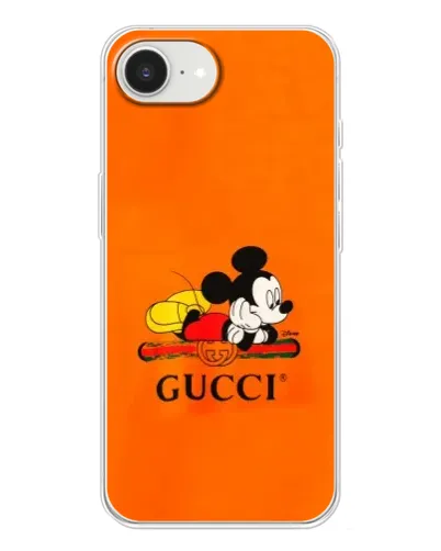 Чохол для iPhone 16e з картинкою «Міккі Маус Gucci — помаранч»