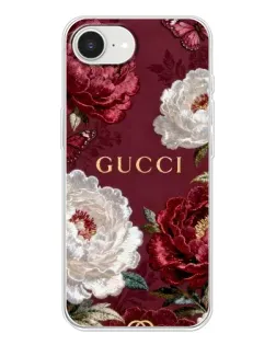 Чехол для iPhone 16e с картинкой «Gucci — бордовые розы»