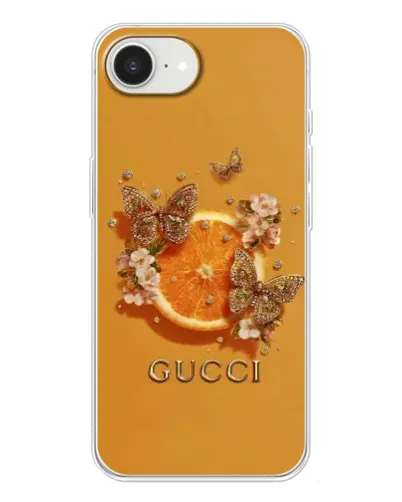 Чехол для iPhone 16e с картинкой «Gucci — золотые бабочки» Чехол для iPhone 16e с картинкой «Gucci — золотые бабочки»