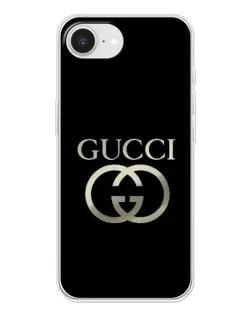 Чехол для iPhone 16e с картинкой «Gucci — золото на черном»