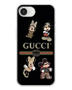 Чехол для iPhone 16e с картинкой «Gucci — герои Disney и монограмма»