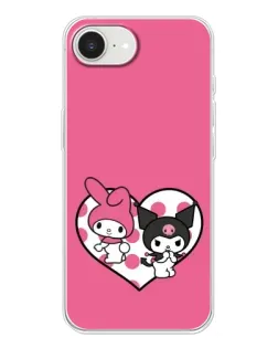 Чохол для iPhone 16e з картинкою «Kuromi та My Melody»
