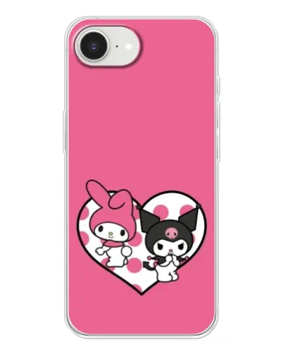 Чохол для iPhone 16e з картинкою «Kuromi та My Melody»