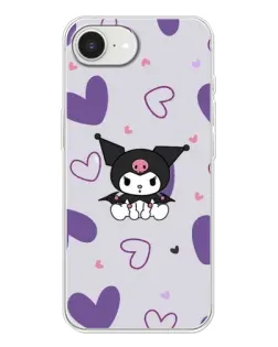 Чохол для iPhone 16e з картинкою «Kuromi та лавандові серця»