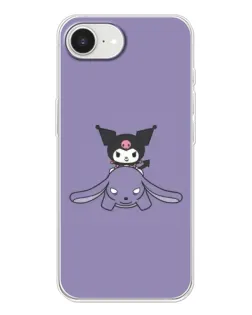 Чохол для iPhone 16e з картинкою «Kuromi на ліловому фоні»