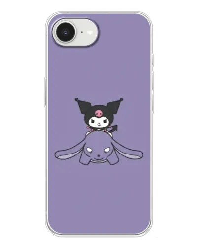 Чохол для iPhone 16e з картинкою «Kuromi на ліловому фоні»
