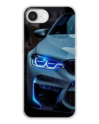 Чохол для iPhone 16e з картинкою «Погляд BMW з синіми фарами»