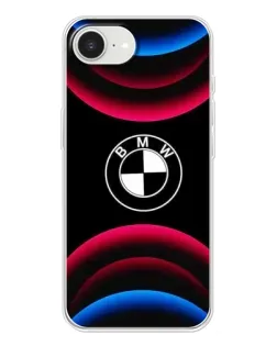 Чохол для iPhone 16e з картинкою «Логотип BMW та неонові дуги»