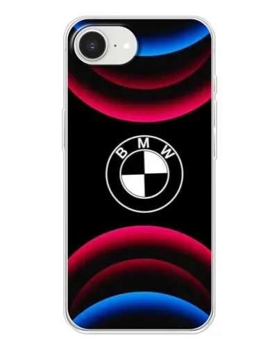 Чохол для iPhone 16e з картинкою «Логотип BMW та неонові дуги»