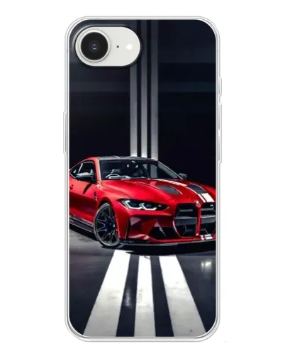 Чохол для iPhone 16e з картинкою «Червона BMW на дорозі»