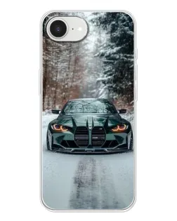 Чохол для iPhone 16e з картинкою «BMW у зимовому лісі»