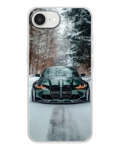Чохол для iPhone 16e з картинкою «BMW у зимовому лісі»