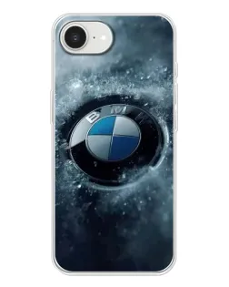 Чехол для iPhone 16e с картинкой «Логотип BMW — лед»