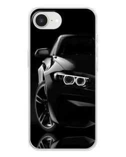 Чехол для iPhone 16e с картинкой «Черная BMW — профиль»