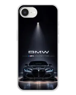 Чехол для iPhone 16e с картинкой «BMW сквозь ночной город»