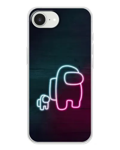 Чохол для iPhone 16e з картинкою «Among Us неон-арт»