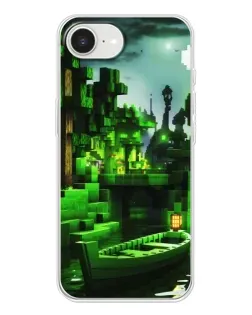 Чохол для iPhone 16e з картинкою «Minecraft лісовий пейзаж»