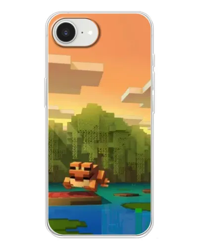 Чохол для iPhone 16e з картинкою «Майнкрафт захід сонця»