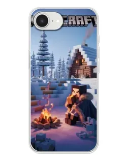 Чохол для iPhone 16e з картинкою «Зимовий Minecraft»