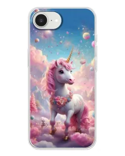 Чохол для iPhone 16e з картинкою «Єдиноріг серед хмар»