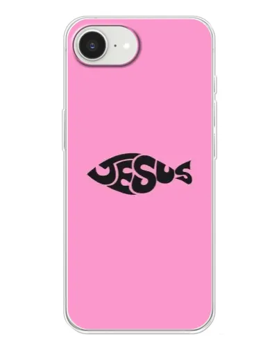 Чехол для iPhone 16e с картинкой «Розовый символ  Jesus»