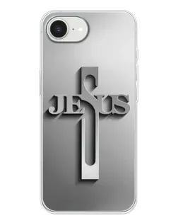 Чехол для iPhone 16e с картинкой «Металлический крест Jesus» Чехол для iPhone 16e с картинкой «Металлический крест Jesus»