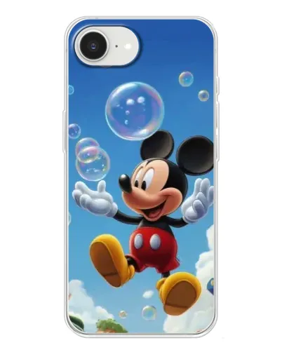Чохол для iPhone 16e з картинкою «Mickey та мильні бульбашки»