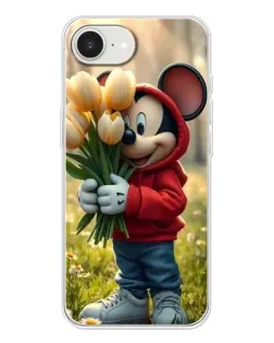 Чохол для iPhone 16e з картинкою «Міккі з тюльпанами»