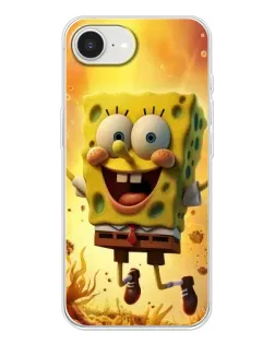 Чохол для iPhone 16e з картинкою «Губка Боб стрибає»