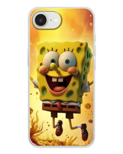 Чохол для iPhone 16e з картинкою «Губка Боб стрибає»