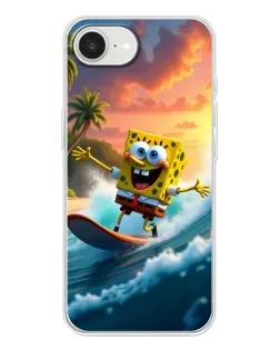 Чохол для iPhone 16e з картинкою «Губка Боб серфінгіст»