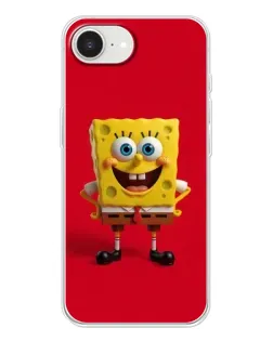 Чохол для iPhone 16e з картинкою «Спанч Боб на червоному»