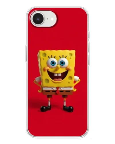 Чохол для iPhone 16e з картинкою «Спанч Боб на червоному»