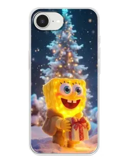 Чохол для iPhone 16e з картинкою «Різдвяний Спанч Боб»