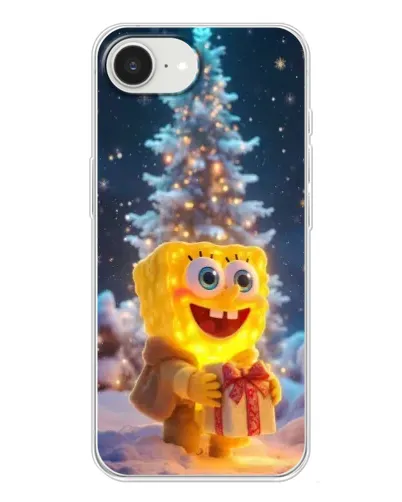 Чохол для iPhone 16e з картинкою «Різдвяний Спанч Боб»