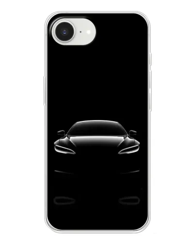 Чохол для iPhone 16e з картинкою «Силует Tesla Night»