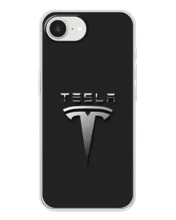 Чохол для iPhone 16e з картинкою «Сталевий логотип Tesla»