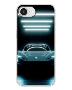 Чохол для iPhone 16e з картинкою «Tesla в неоні»