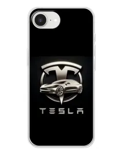 Чохол для iPhone 16e з картинкою «Tesla — срібне авто»