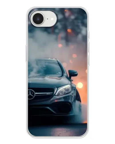 Чохол для iPhone 16e з картинкою «Mercedes — нічне місто»
