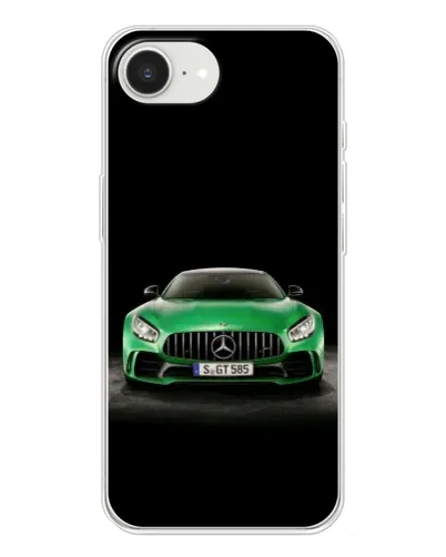 Чохол для iPhone 16e з картинкою «Mercedes — неоновий лого»