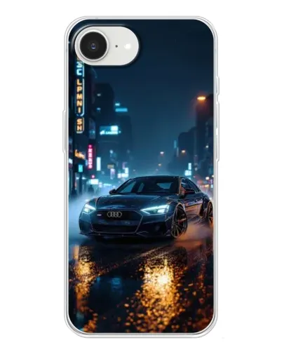 Чохол для iPhone 16e з картинкою «Нічне місто та Audi»