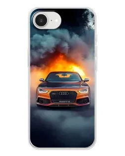 Чохол для iPhone 16e з картинкою «Audi у вогняному диму»